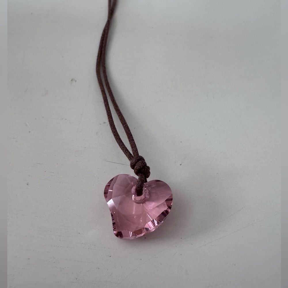 Swarovski Pink Crystal Heart Necklace